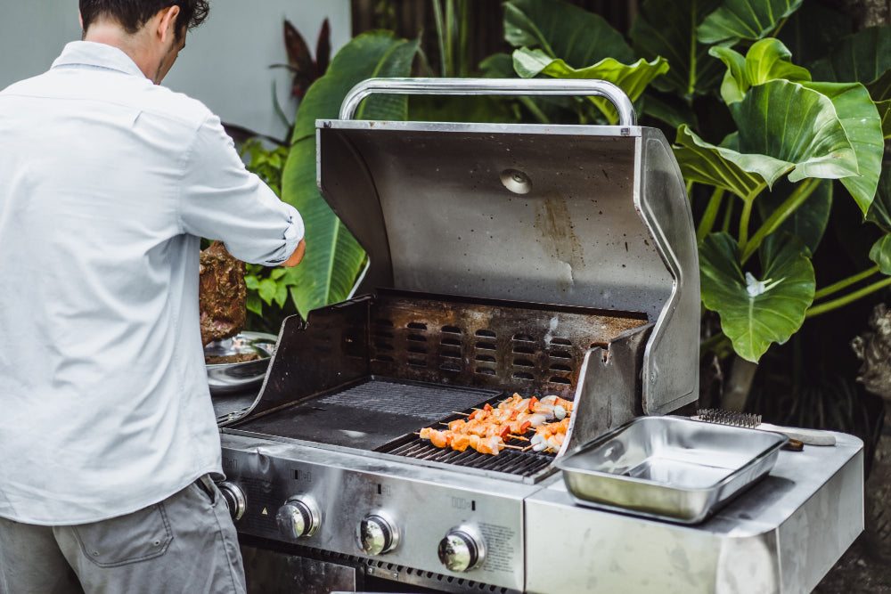 gas lava rock barbeque