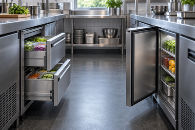 Doors or drawers for an underbench fridge? Test the access