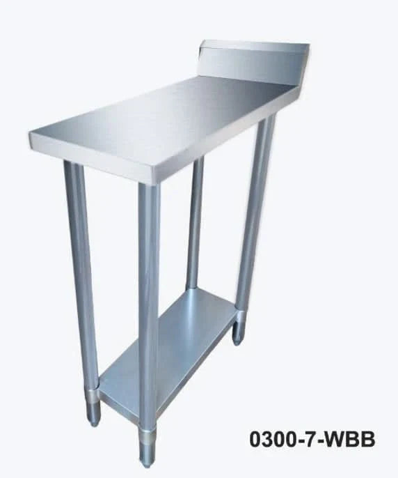 Modular Systems 0300-7-WBB Economic 304 Grade Stainless Steel Table with splashback