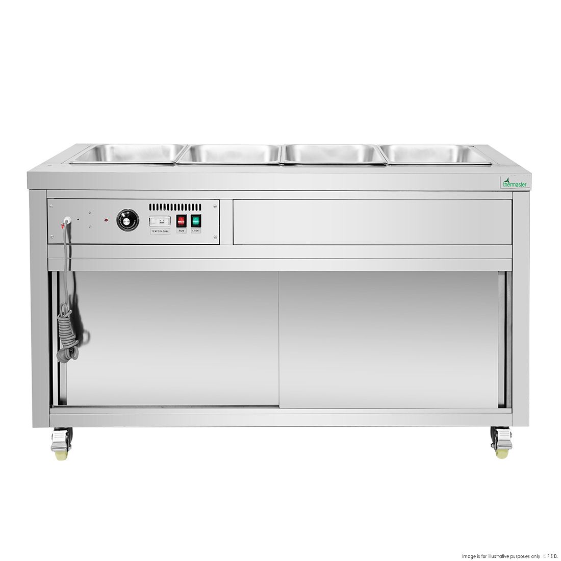 Heated Food Display without Glass Top Hold 4x1/1 GN Pans 1460x790x845mm