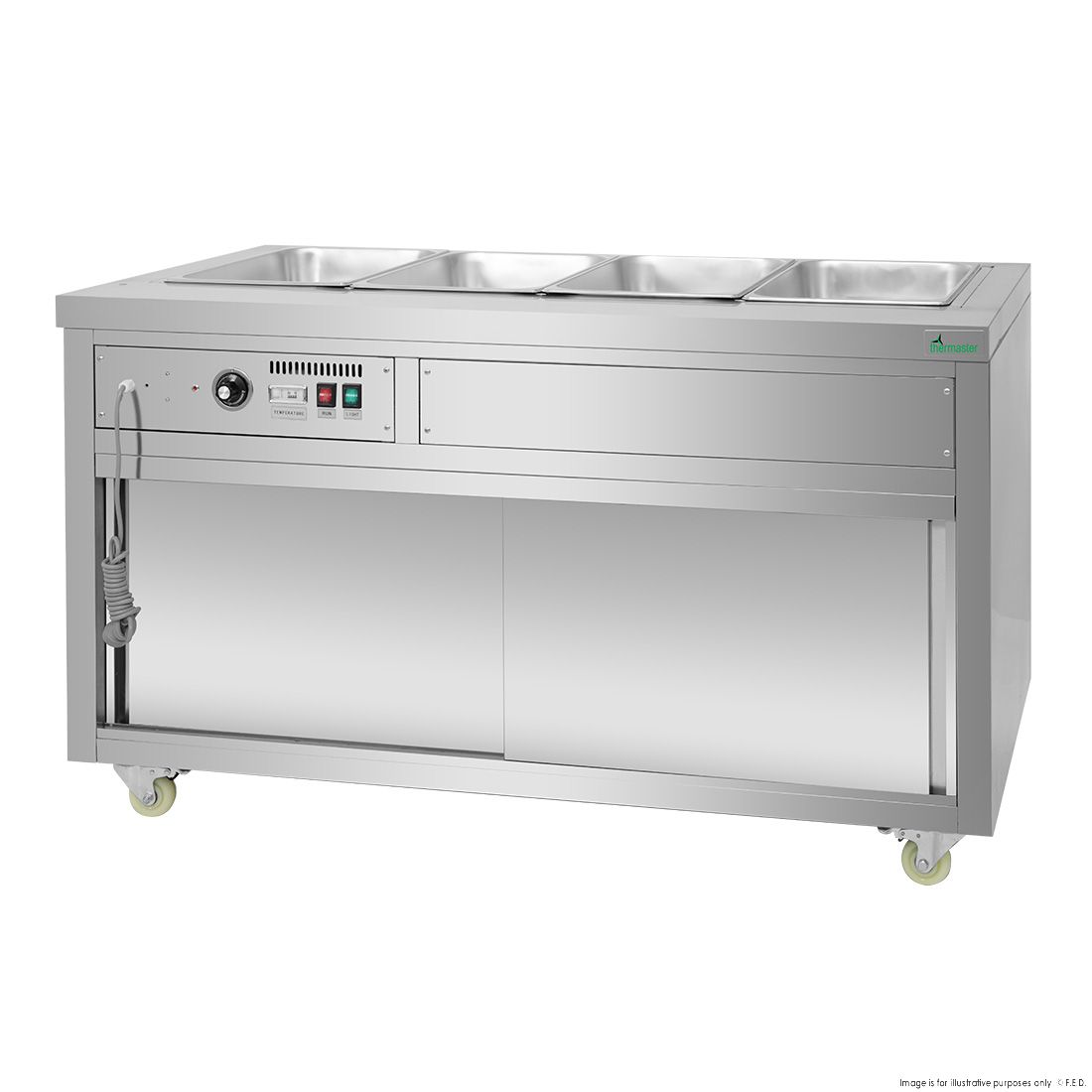 Heated Food Display without Glass Top Hold 4x1/1 GN Pans 1460x790x845mm