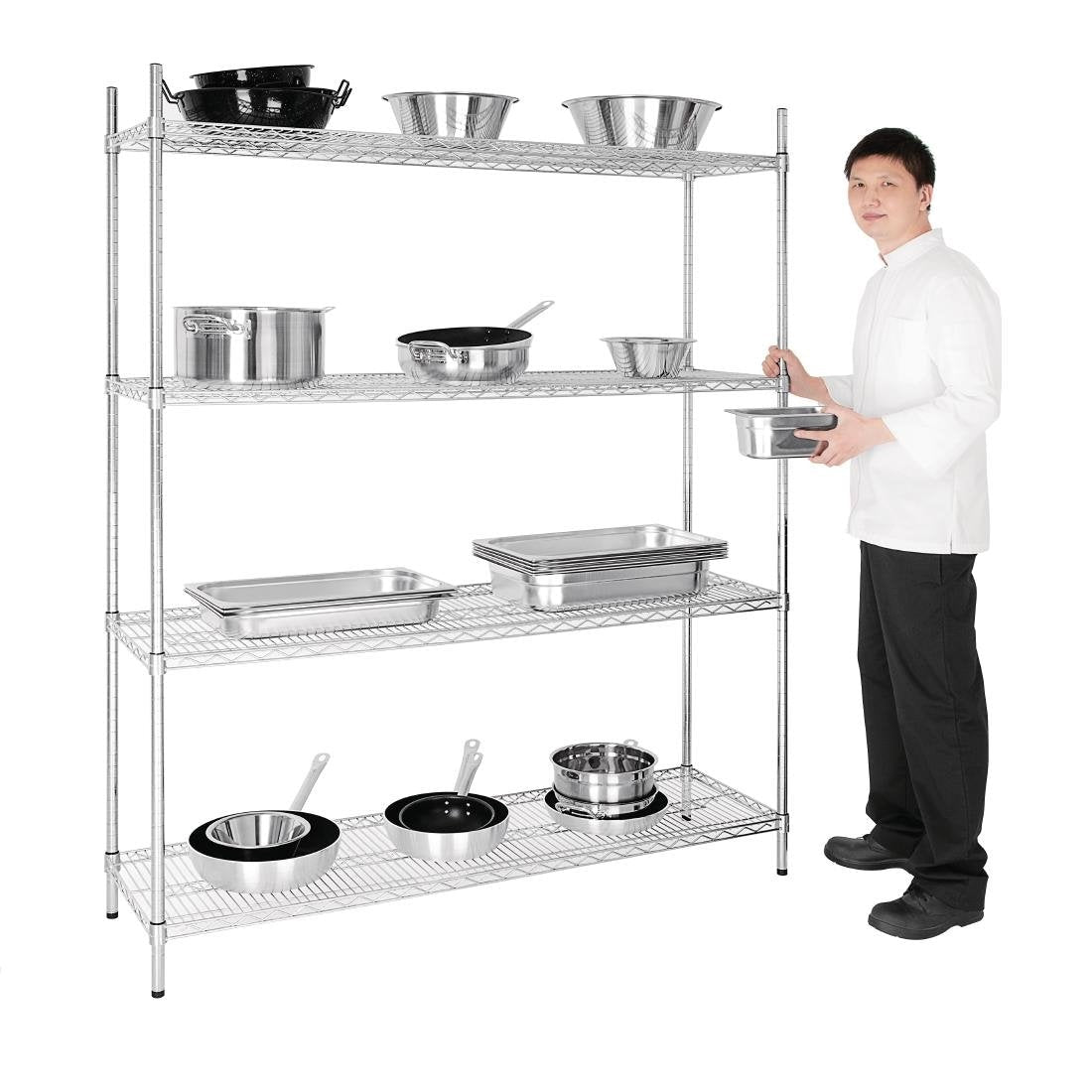 Vogue 4 Tier Wire Tower Unit Shelving Kit 460 or 610mm Depth