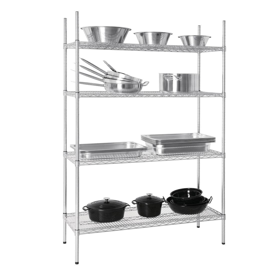 Vogue 4 Tier Wire Tower Unit Shelving Kit 460 or 610mm Depth