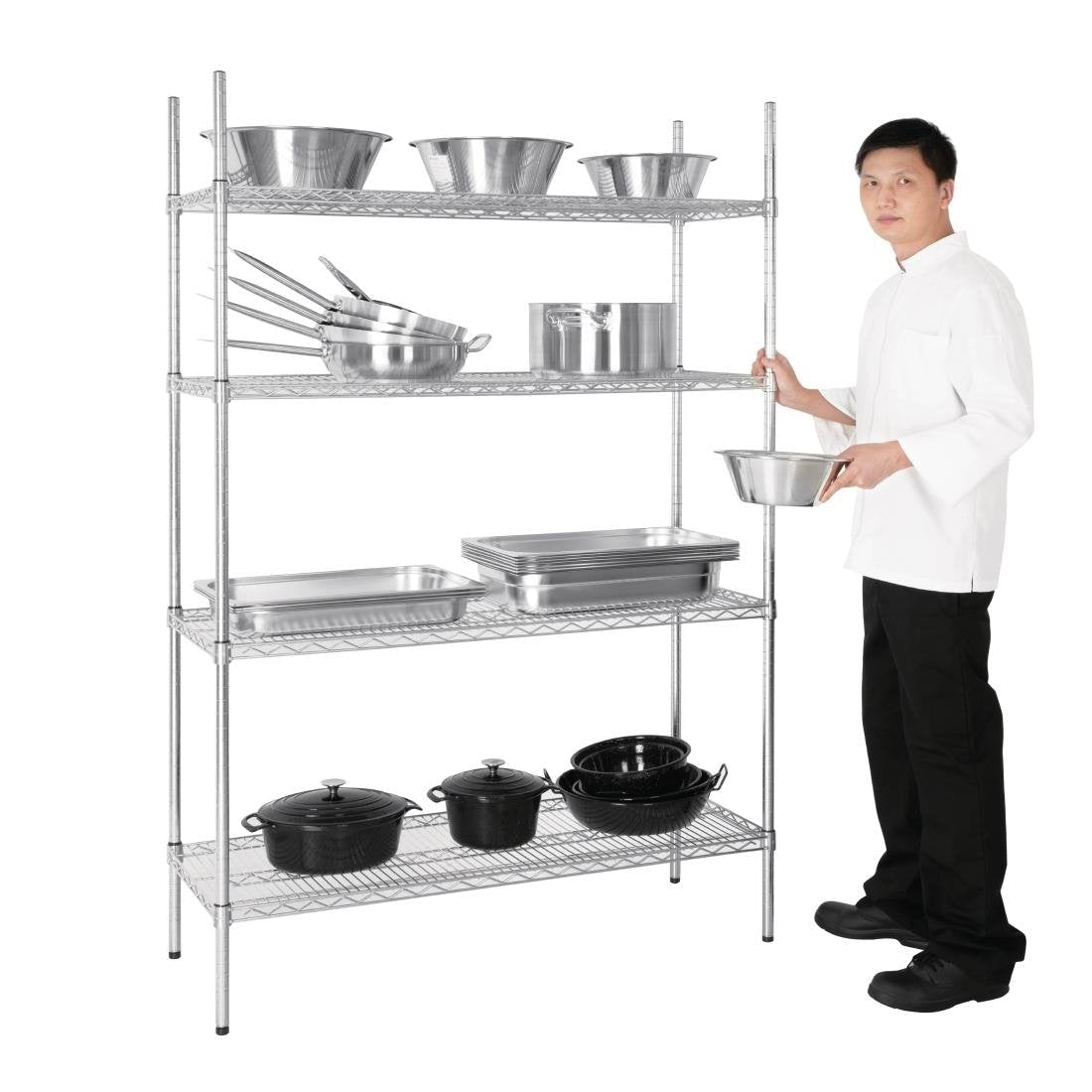Vogue 4 Tier Wire Tower Unit Shelving Kit 460 or 610mm Depth