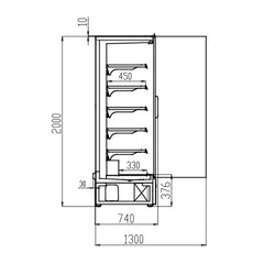 Saltas Multideck Fridge 4 Door Display Self Serve MDS2500