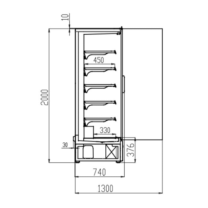 Saltas Multideck Fridge 4 Door Display Self Serve MDS2500