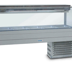 Roband Square Glass Refrigerated Display Bar, 10 pans