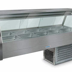 Roband Straight Glass Refrigerated Display Bar 10 pans - Piped and Foamed only (no motor)