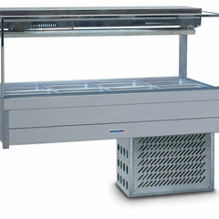 Roband Square Glass Refrigerated Display Bar 8 pans - Piped and Foamed only (no motor)
