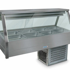 Roband Straight Glass Refrigerated Display Bar 8 pans - Piped and Foamed only (no motor)