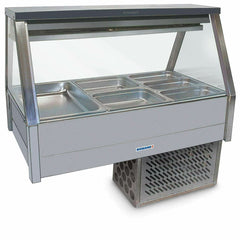 Roband Straight Glass Refrigerated Display Bar 6 pans - Piped and Foamed only (no motor)