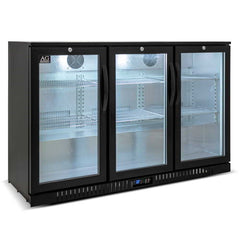 AG Three 3 Hinged Door Bar Fridge Black BEER3