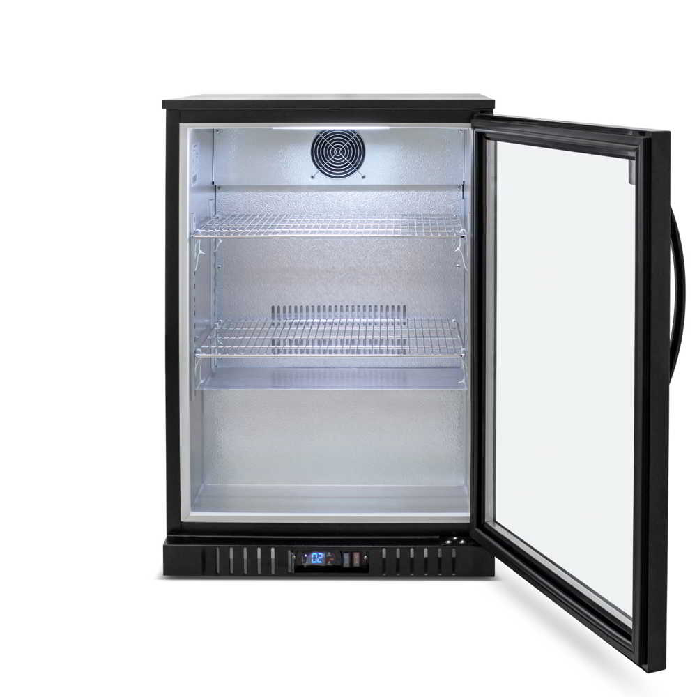AG Single 1 Hinged Door Bar Fridge Black BEER1