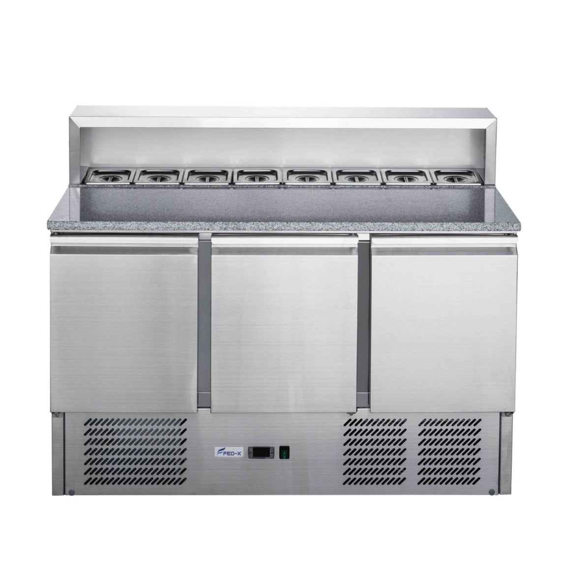 FED-X Three Door Salad Prep Fridge With Marble Top XGNS1300E