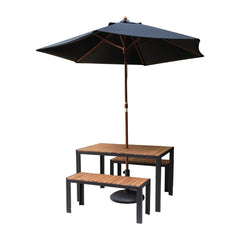 Bolero Rectangular Steel and Acacia Benches 1000mm (Pack of 2)