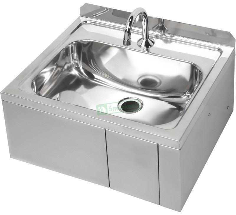 3Monkeez Hands Free Knee Operated Stainless Steel Basin Hand Wash Sink