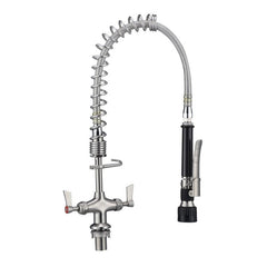 3Monkeez Stainless Steel Compact Dual Bench Mount Pre-Rinse with Optional Pot Filler