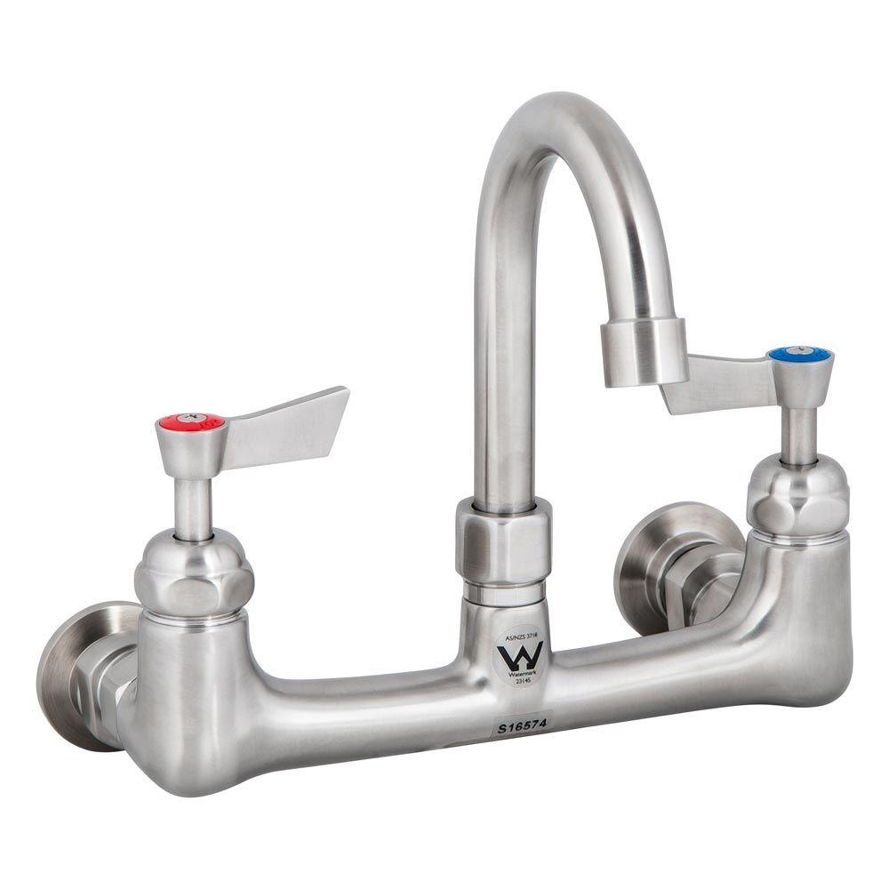 3Monkeez Stainless Steel Exposed Dual Wall Mount Tap Body with Gooseneck Spout
