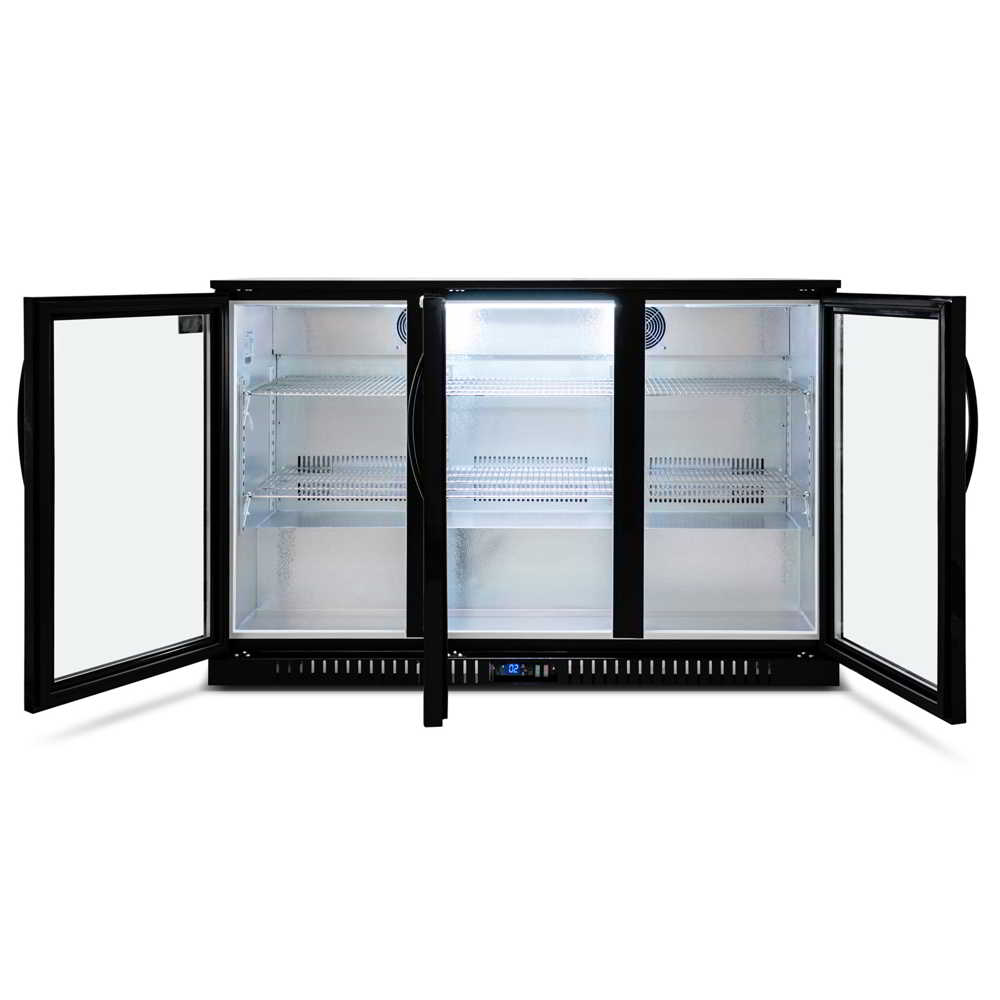AG Three 3 Hinged Door Bar Fridge Black BEER3
