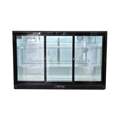 AG Three 3 Sliding Door Bar Fridge Black BEER3-SD