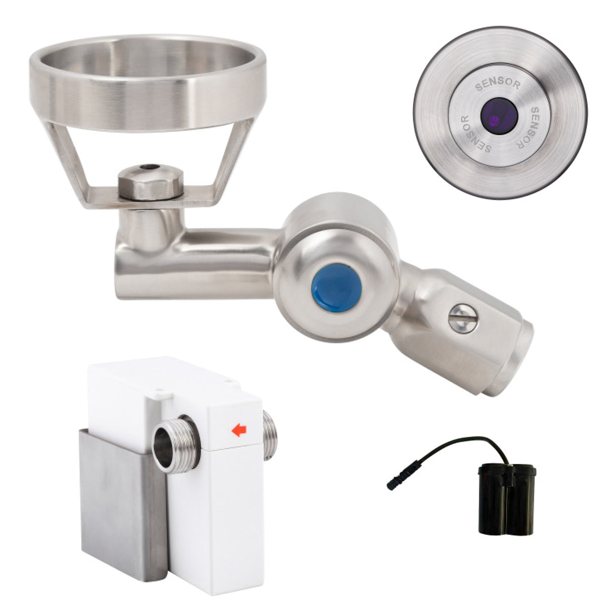 3Monkeez 45 Degree Wall-Mount Sensor Bubbler with Metal Mouthguard - Battery Operated - T-3MSS-BUB45SWB