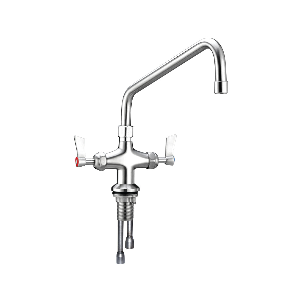 3Monkeez Stainless Steel Dual Hob Mount Tap Body with Spout - T-3MDH08