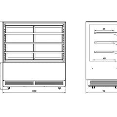 Besttop 4 Tier Cake Showcase 1200x700x1300mm 3L YC-1200H
