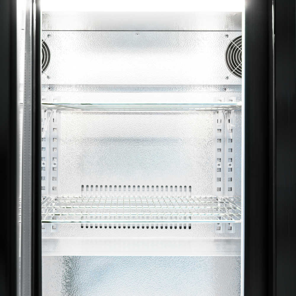 AG Three 3 Sliding Door Bar Fridge Black BEER3-SD