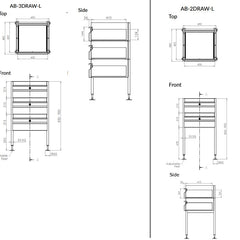 3Monkeez Freestanding Stainless Steel Drawer Unit