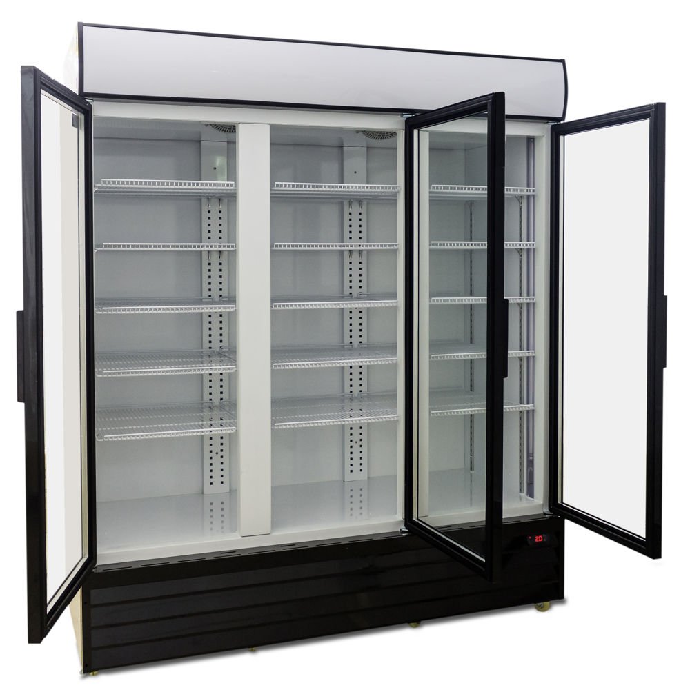 AG 1500L Triple Door Upright Display Fridge - Glass Door