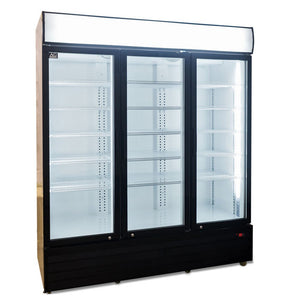 AG 1500L Triple Door Upright Display Fridge - Glass Door