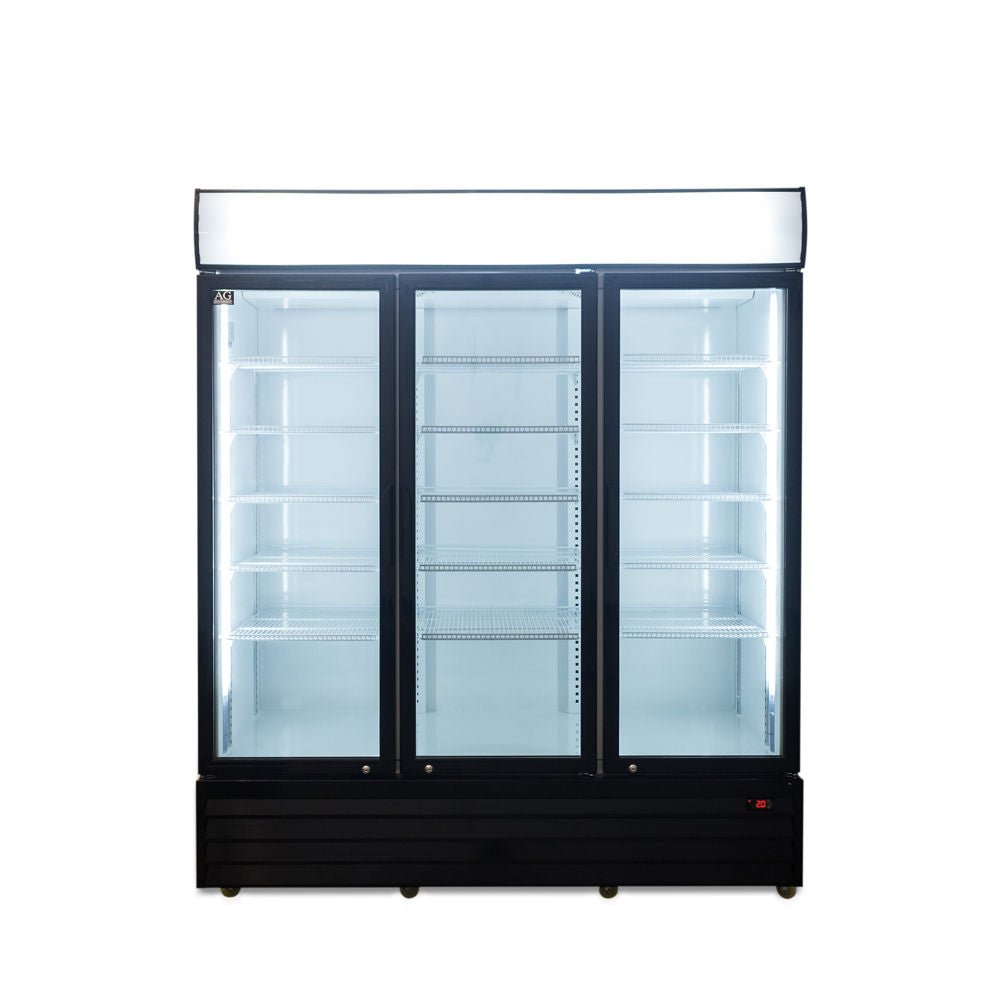 AG 1500L Triple Door Upright Display Fridge - Glass Door