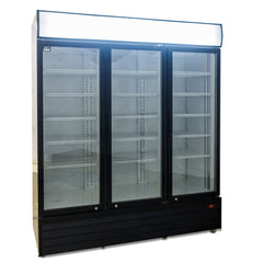 AG 1500L Triple Door Upright Display Fridge - Glass Door