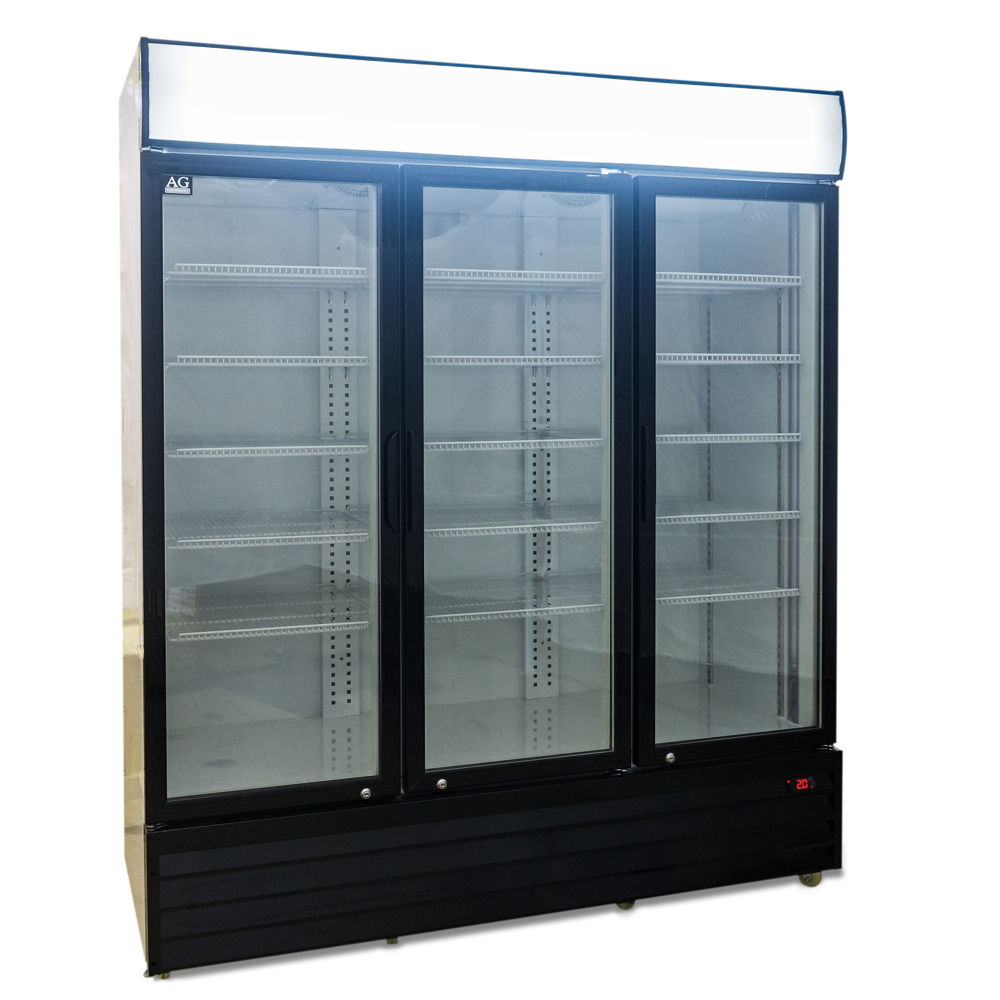 AG 1500L Triple Door Upright Display Fridge - Glass Door