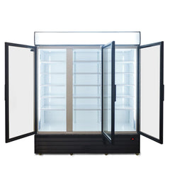 AG 1500L Triple Door Upright Display Fridge - Glass Door