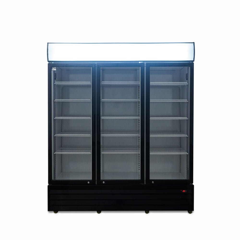AG 1500L Triple Door Upright Display Fridge - Glass Door