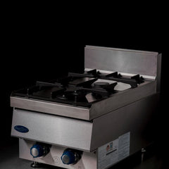 CookRite Countertop 2 Burner Gas Cooktop 650mm LPG AT65G2B-C-LPG