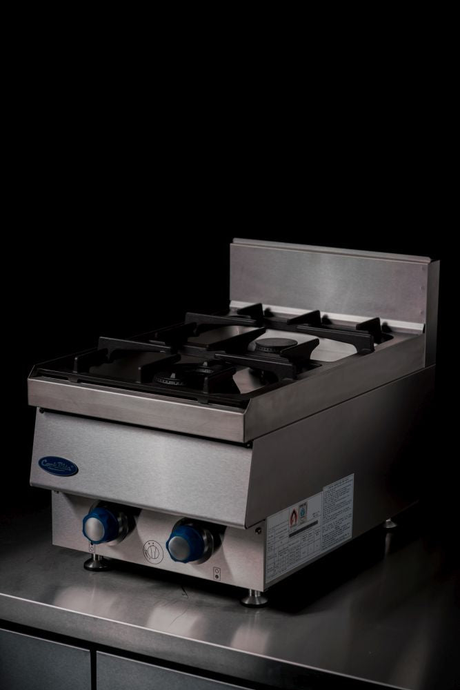 CookRite Countertop 2 Burner Gas Cooktop 650mm LPG AT65G2B-C-LPG