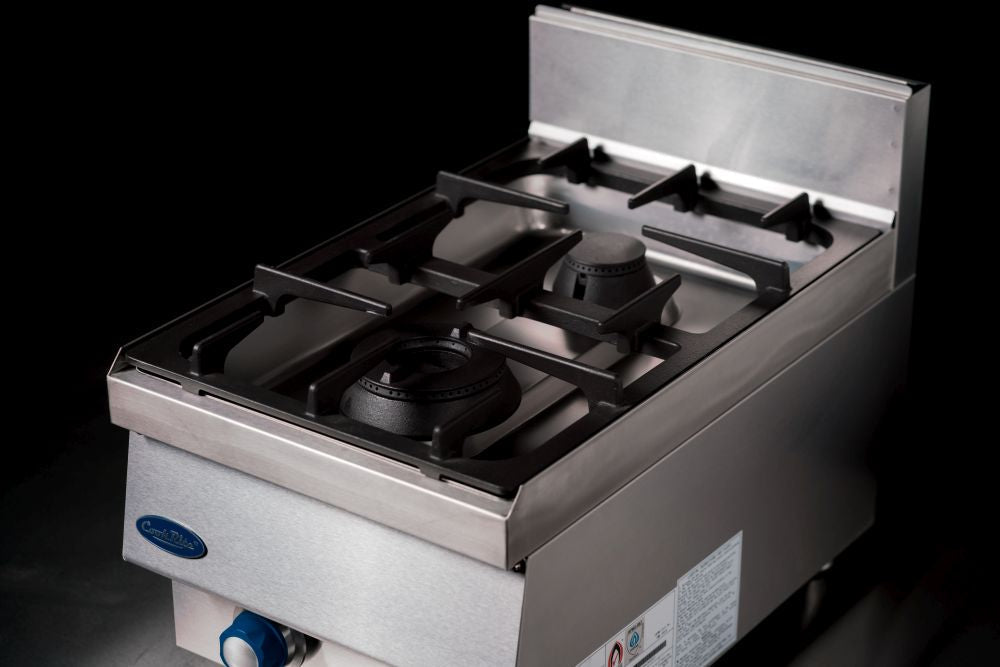 CookRite Countertop 2 Burner Gas Cooktop 650mm LPG AT65G2B-C-LPG