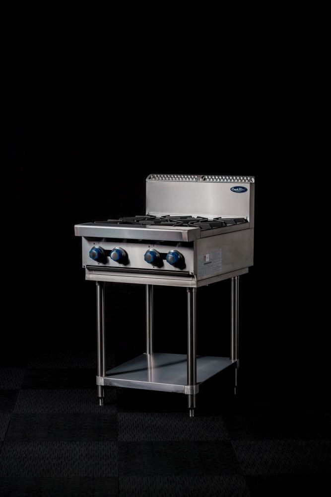 CookRite Freestanding Gas Cooktop 4 Burners Stove with Stand LPG AT80G4B-F-LPG