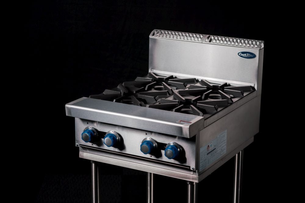 CookRite Freestanding Gas Cooktop 4 Burners Stove with Stand LPG AT80G4B-F-LPG