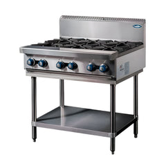 CookRite Freestanding Gas Cooktop 6 Burners Stove with Stand LPG AT80G6B-F-LPG