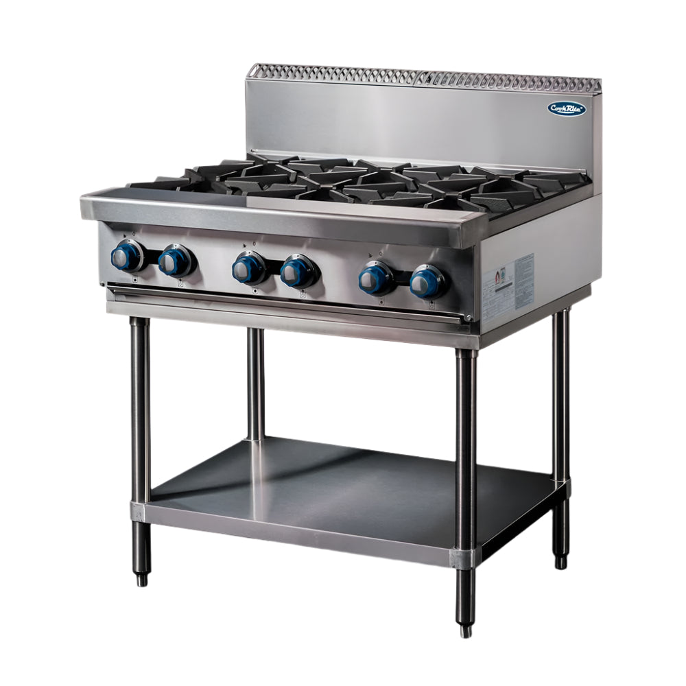 CookRite Freestanding Gas Cooktop 6 Burners Stove with Stand LPG AT80G6B-F-LPG