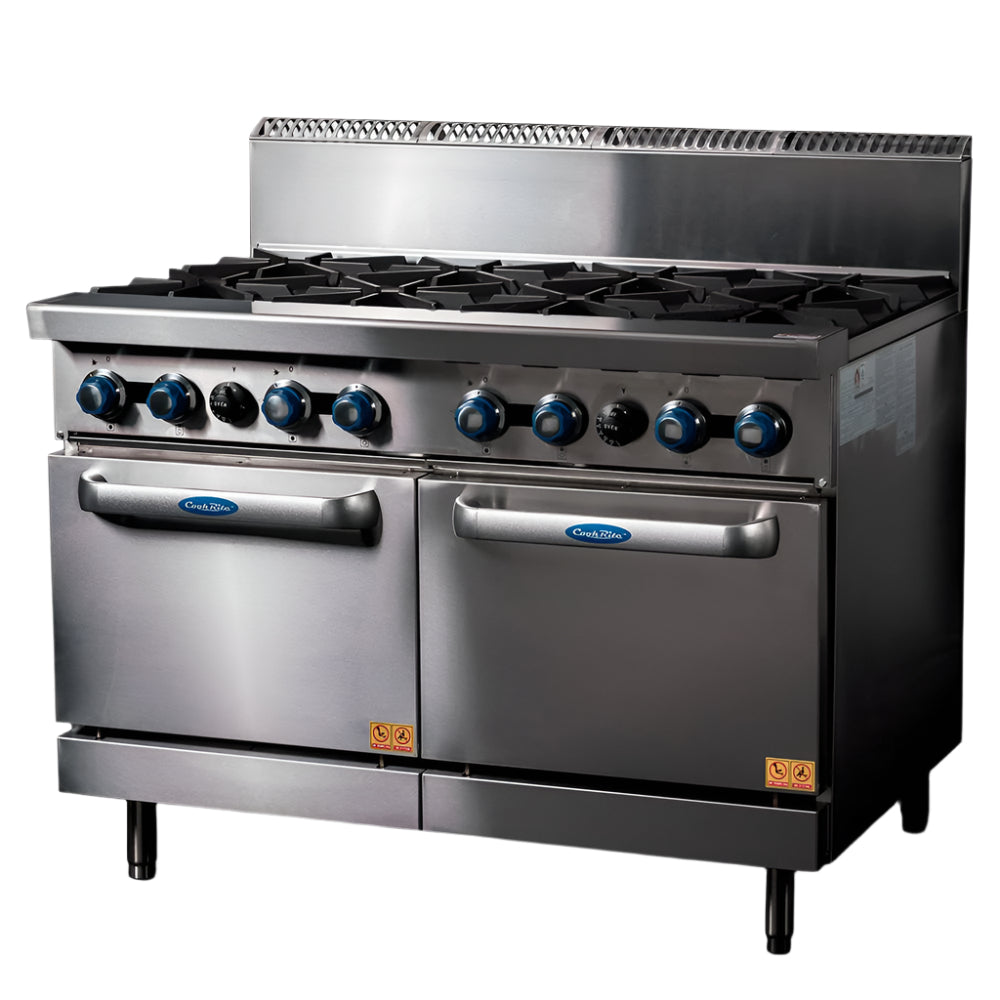 CookRite Freestanding Gas Stove 8 Burners Cooktop With Oven NG AT80G8B-O-NG