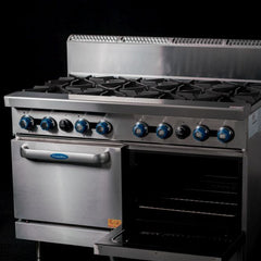 CookRite Freestanding Gas Stove 8 Burners Cooktop With Oven LPG AT80G8B-O-LPG