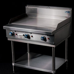 CookRite Freestanding 900mm Gas Griddle Hotplate with Stand LPG AT80G9G-F-LPG