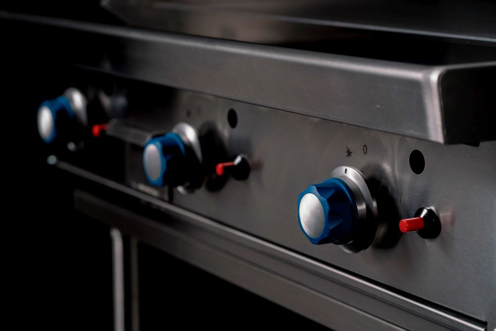 CookRite Freestanding 900mm Gas Griddle Hotplate with Stand LPG AT80G9G-F-LPG