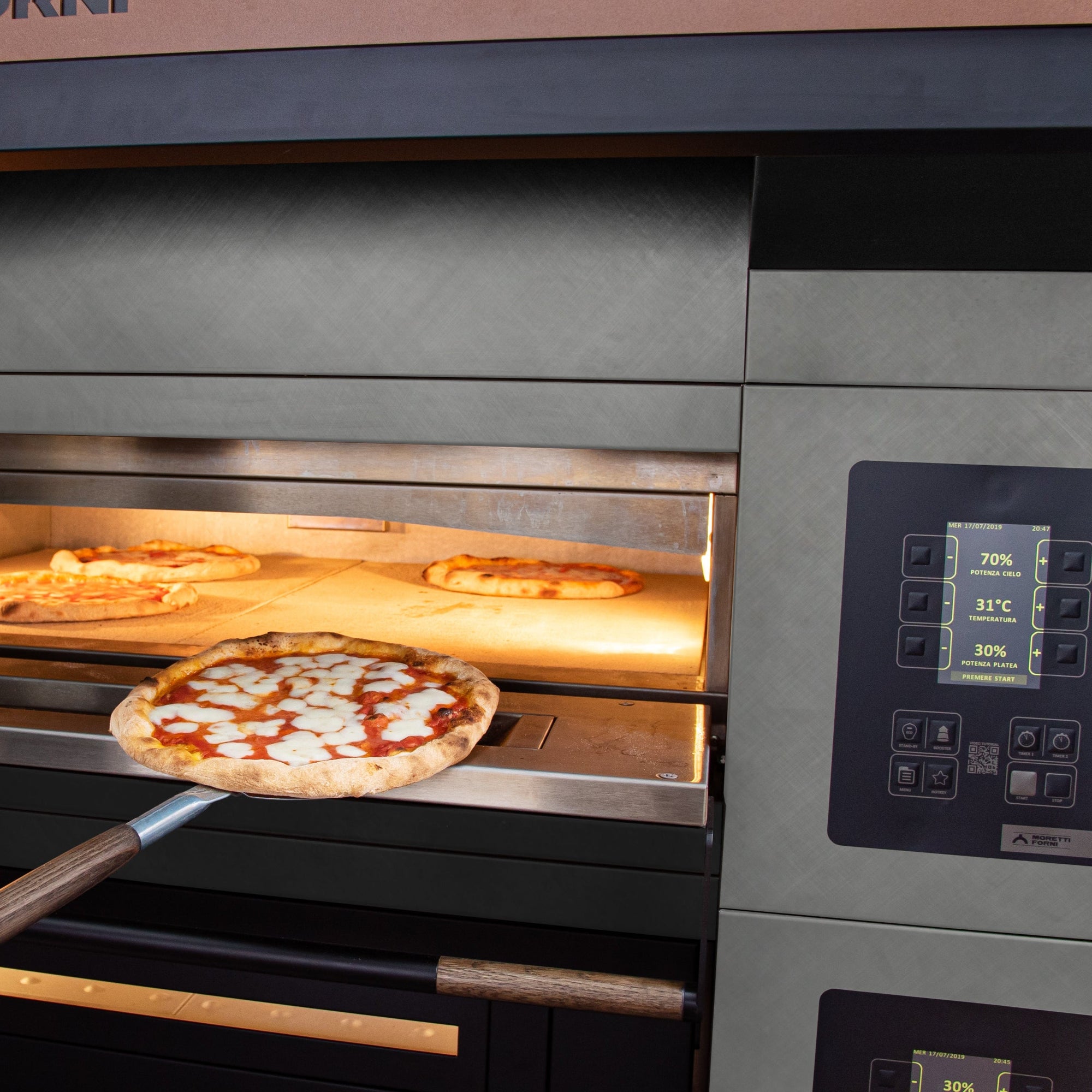 Moretti Forni serieS Double Deck Baking Oven on Stand 20 x 35cm Pizza COMP S125E/2/S