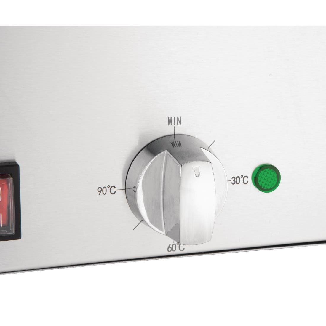 Apuro Bain-Marie with Pans 2x1/3 & 2x1/6 Pans 150mm & Lids 1200W FT691-A