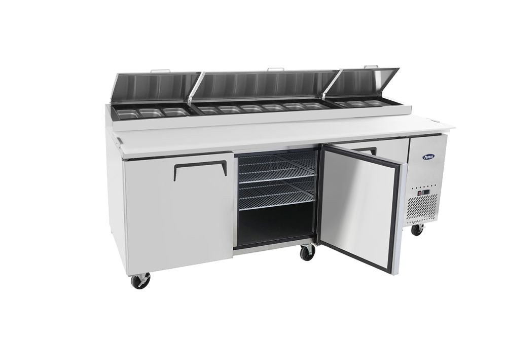Atosa Three Door Pizza Prep Table Refrigerator MPF8203